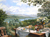 Summer Lunch Overlooking the Lake